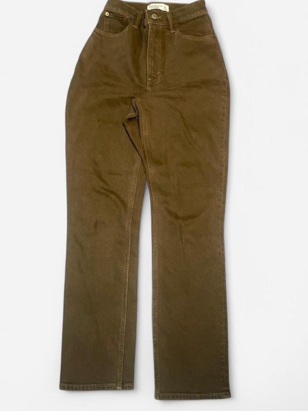 Abercrombie & Fitch Brown The 90s Ultra High Rise Straight Leg Sz 24/00R